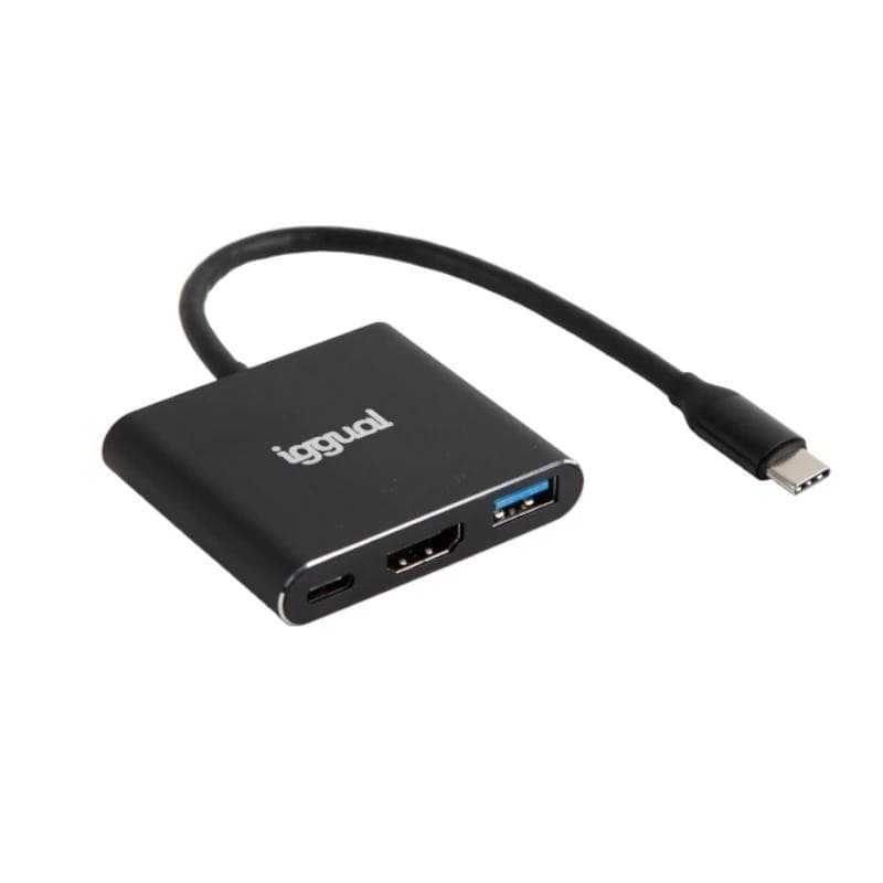 Hub iggual Tipo C 3 em 1 HDMI USB3.0 PD100W