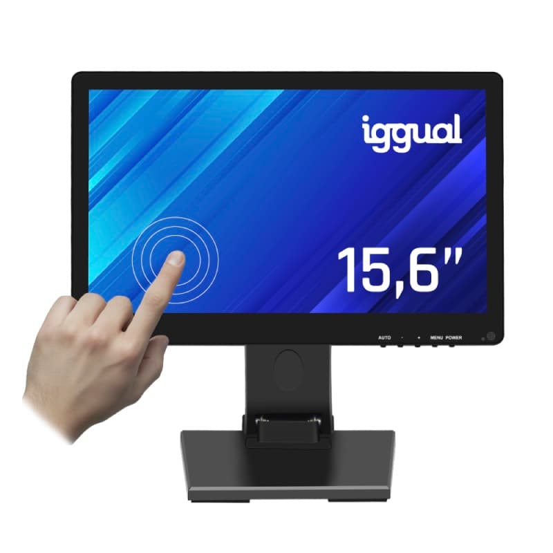 Iggual IGG319857 Touch Capacitivo 15.6´´ HD+ LCD 75Hz com VGA, HDMI e USB Preto