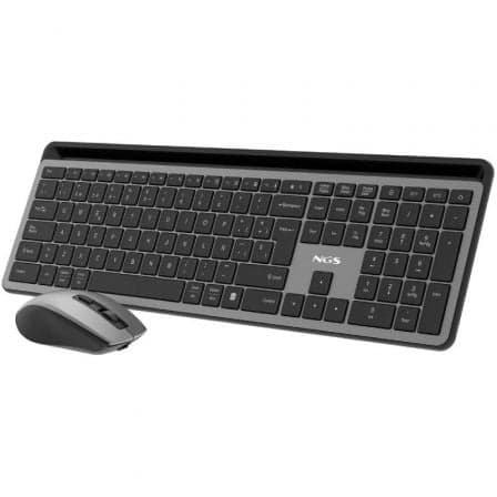 Teclado NGS Eclipse Kit + Rato Sem Fios QWERTY ES Cinzento