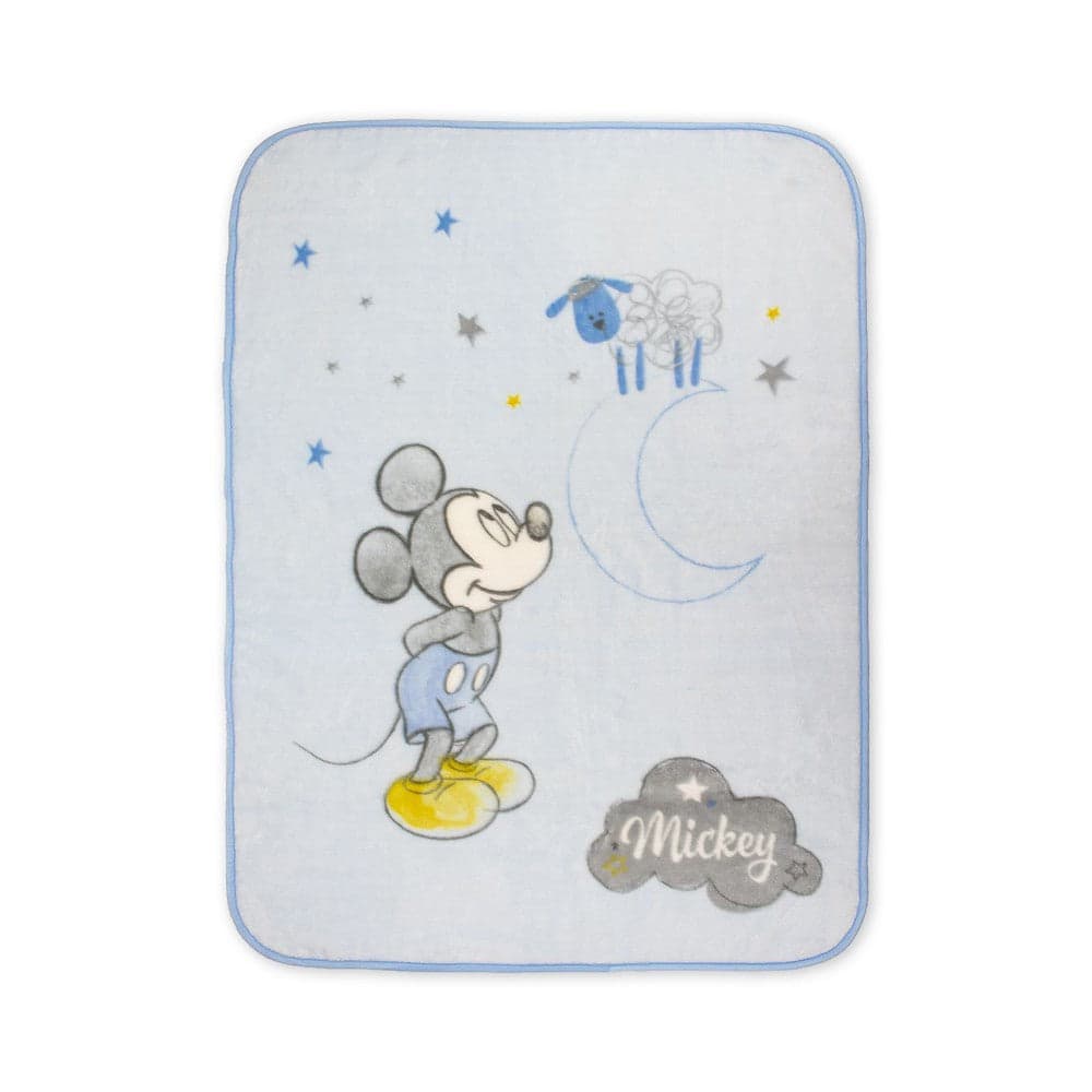 Manta 110X140 Raschel Mickey Azul Interbaby