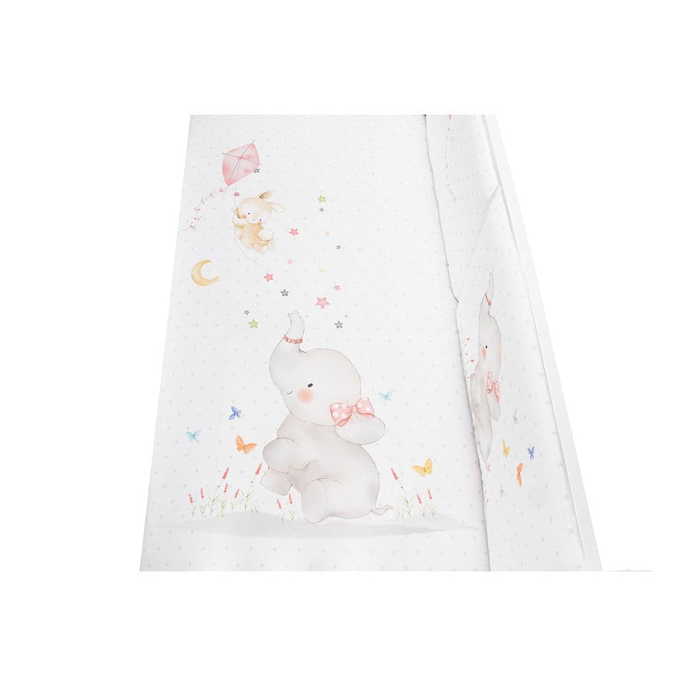 Conjunto 2 Pçs Amovivel (Colcha+Protetor De Cama) Elefante Rosa Interbaby