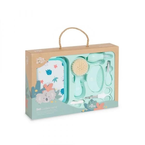 Interbaby Estojo de Higiene (pente+escova+tesoura) Koala Verde
