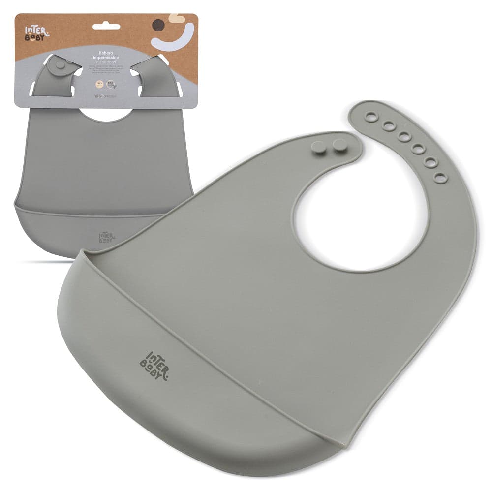 Babete De Silicone Cinza Petrola Interbaby
