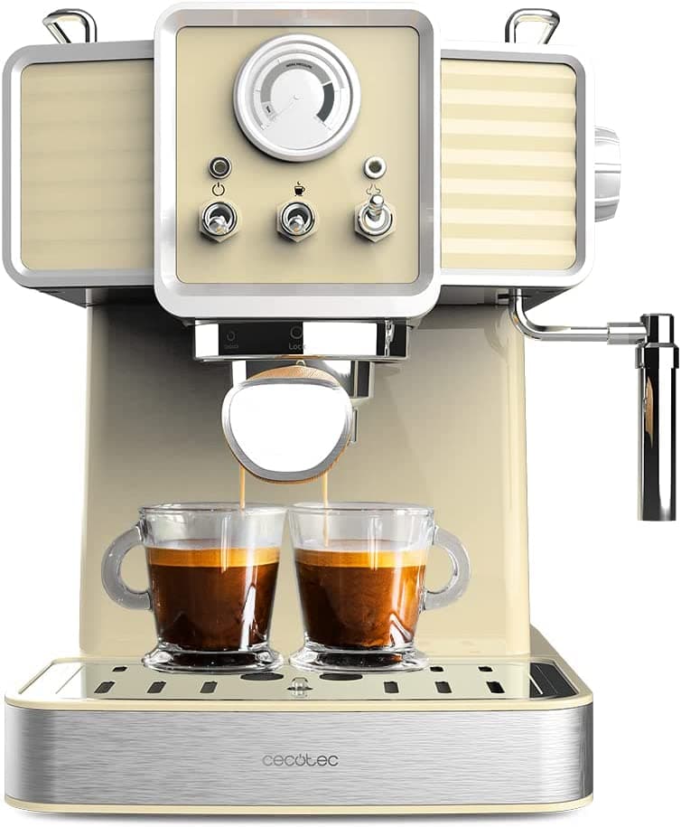 Máquina de Café Expresso Cecotec Vintage 20 Tradizionale Amarela Claro