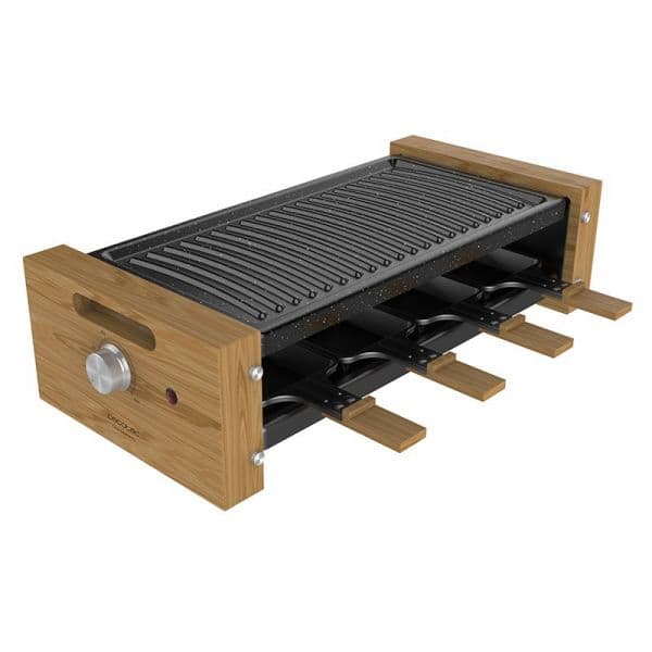 Grelhador Cecotec Raclette Cheese&Grill 8200 Wood Black 1200W - 03090