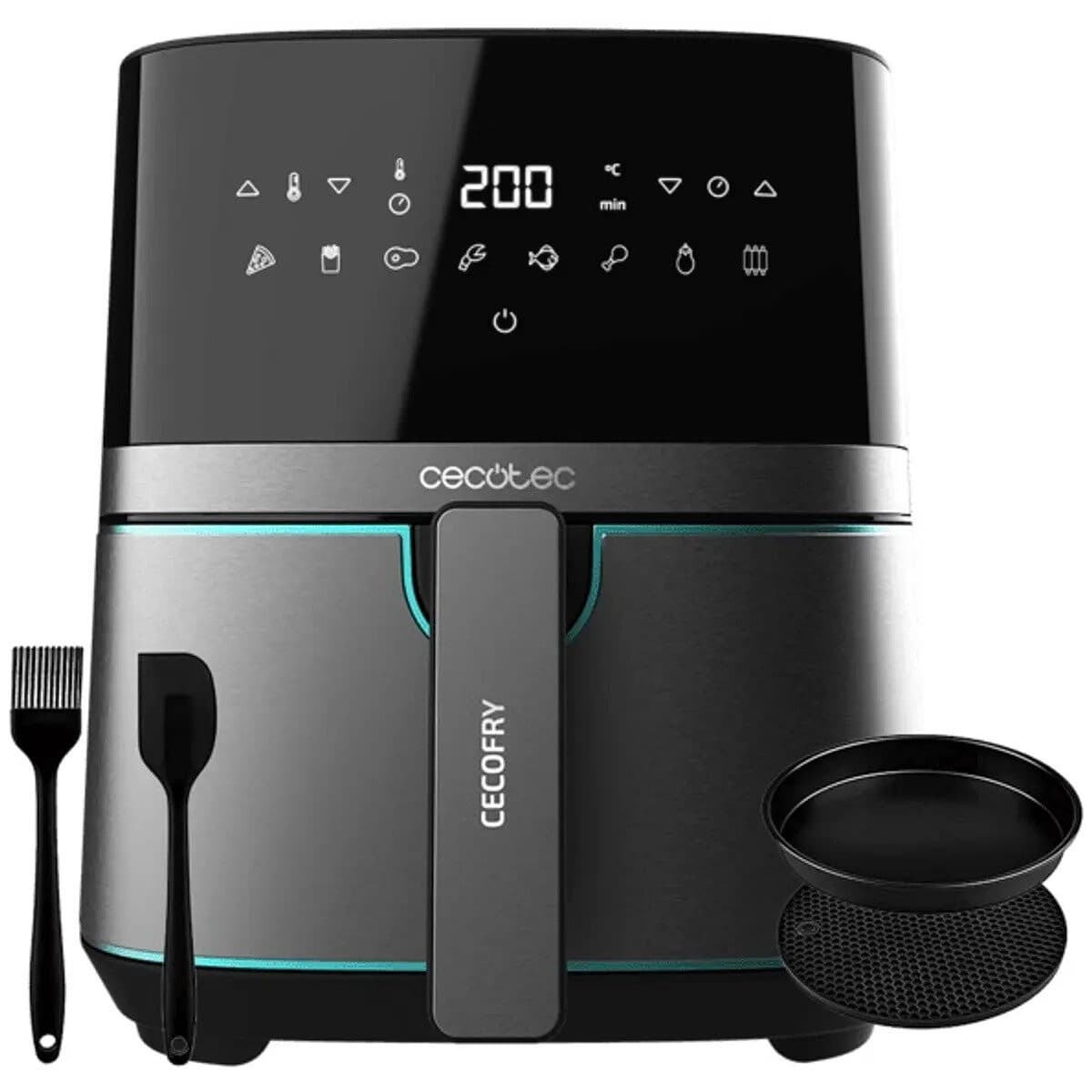 Fritadeira Cecotec Airfryer Cecofry Bombastik 6000 Full 6L 1700W Preta (Com Acessórios)