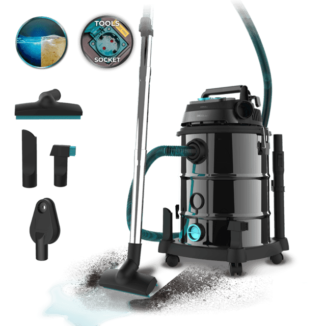 Aspirador Cecotec Conga Rockstar Wet & Dry Steel Pro Tool 1600 W 30 L HEPA Preto