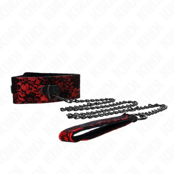 Kink Colar de Renda com Cinto com Cinto de Couro Real 105 cm / 44 x 5,5 cm