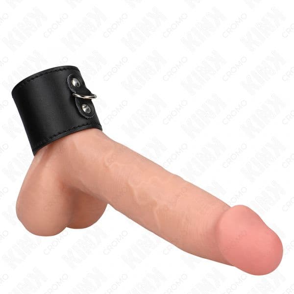 Kink Ring Power Anel Peniano de Couro com Fecho de Pressão 18x5cm
