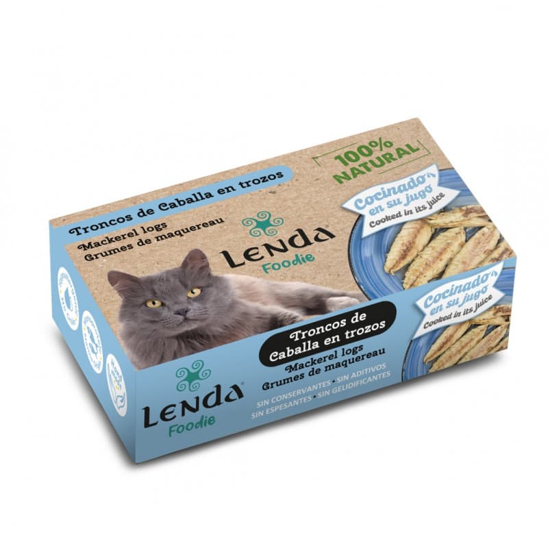 Lenda Foodie Lata Gato con Troncos de Caballa en Trozos