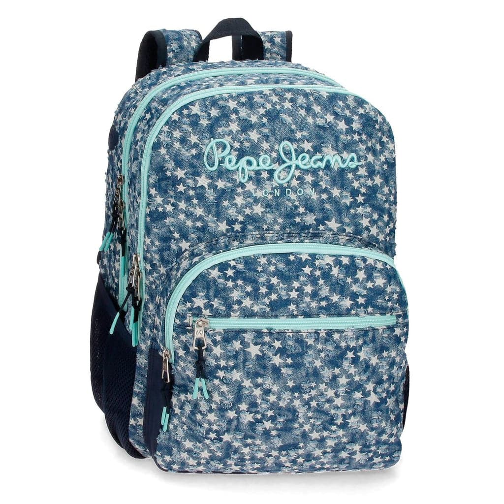 MOCHILA ESCOLAR PEPE JEANS DENIM STAR 44CM AZUL