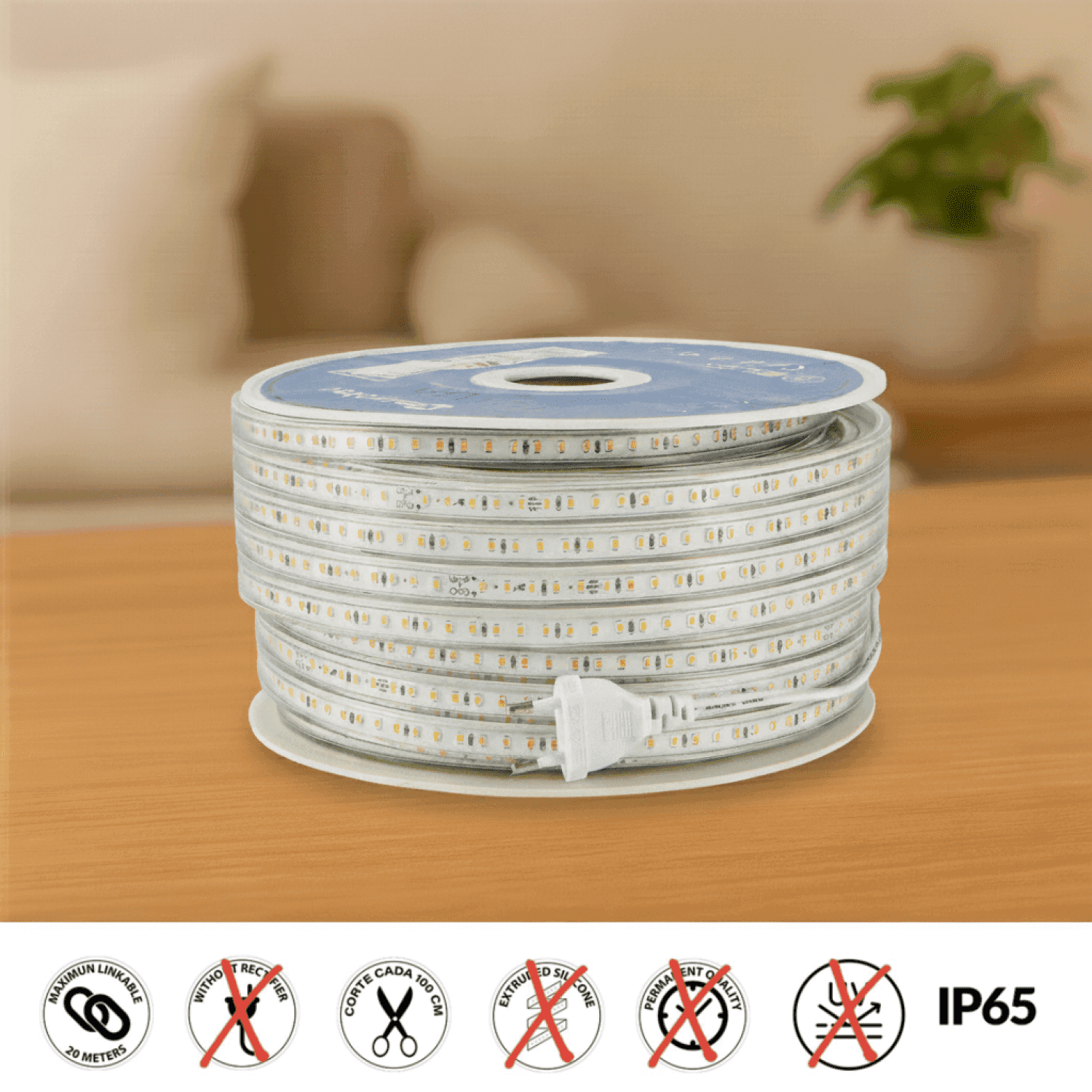 Fita LED 230Vac Smd2835 Fast 14,4W/m Verde