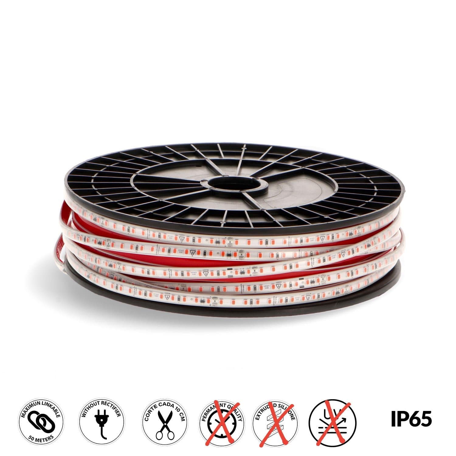 Fita LED 230Vac Smd2025 Ecofast 10W/m Ip65 Verde