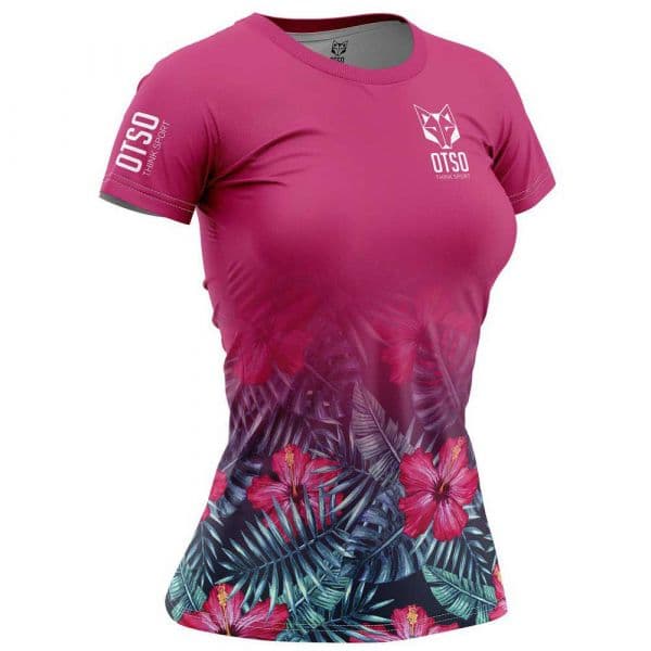 Otso M/corta Tropical Short Sleeve T-shirt Rosa XS Mulher