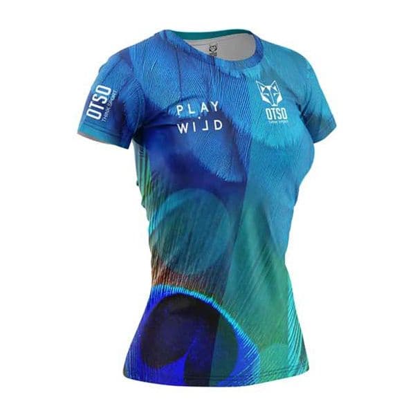 Otso Blue Birds Short Sleeve T-shirt Azul XS Mulher