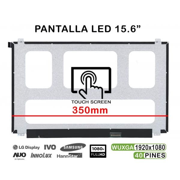 Ecrã led Tátil de 15.6" para Portatil NV156FHM-T00 350MM 1920X1080 40 Pines - PAN0138