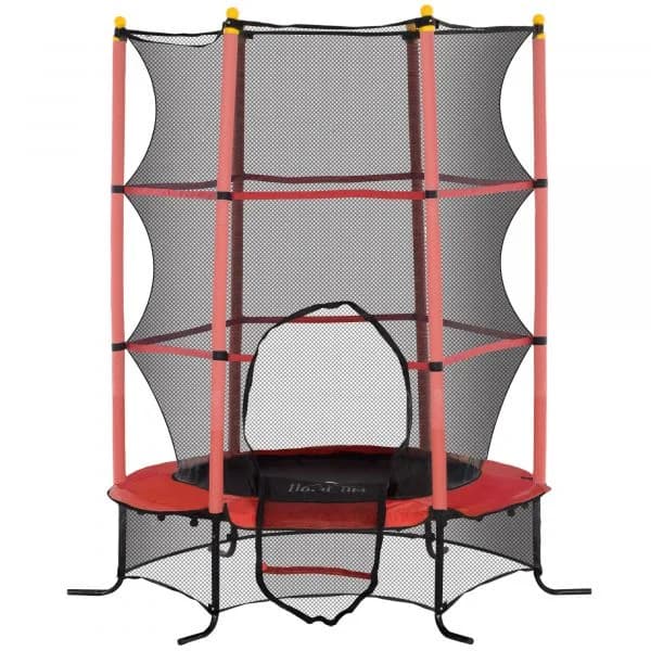 HOMCOM Trampolim para Crianças com Rede de Segurança e Estrutura de Aço para Interiores e Exteriores 342-009V02RD Ø163x190 cm