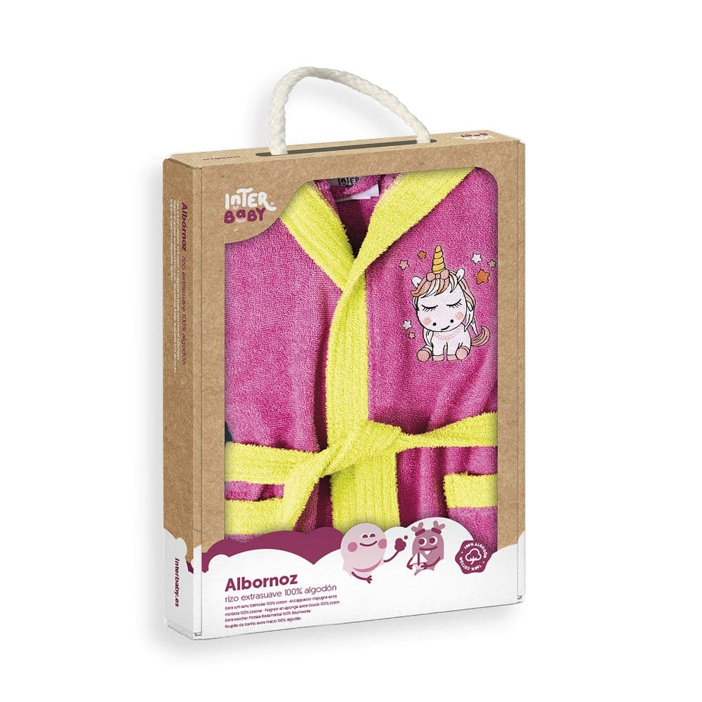 Roupão De Banho 100% Terry Algodão Em Caixa T 2 4 Fucsia Interbaby