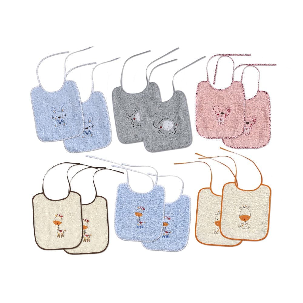 Babete Terry 25 X 30 Pack 2 Unidades Azul Interbaby