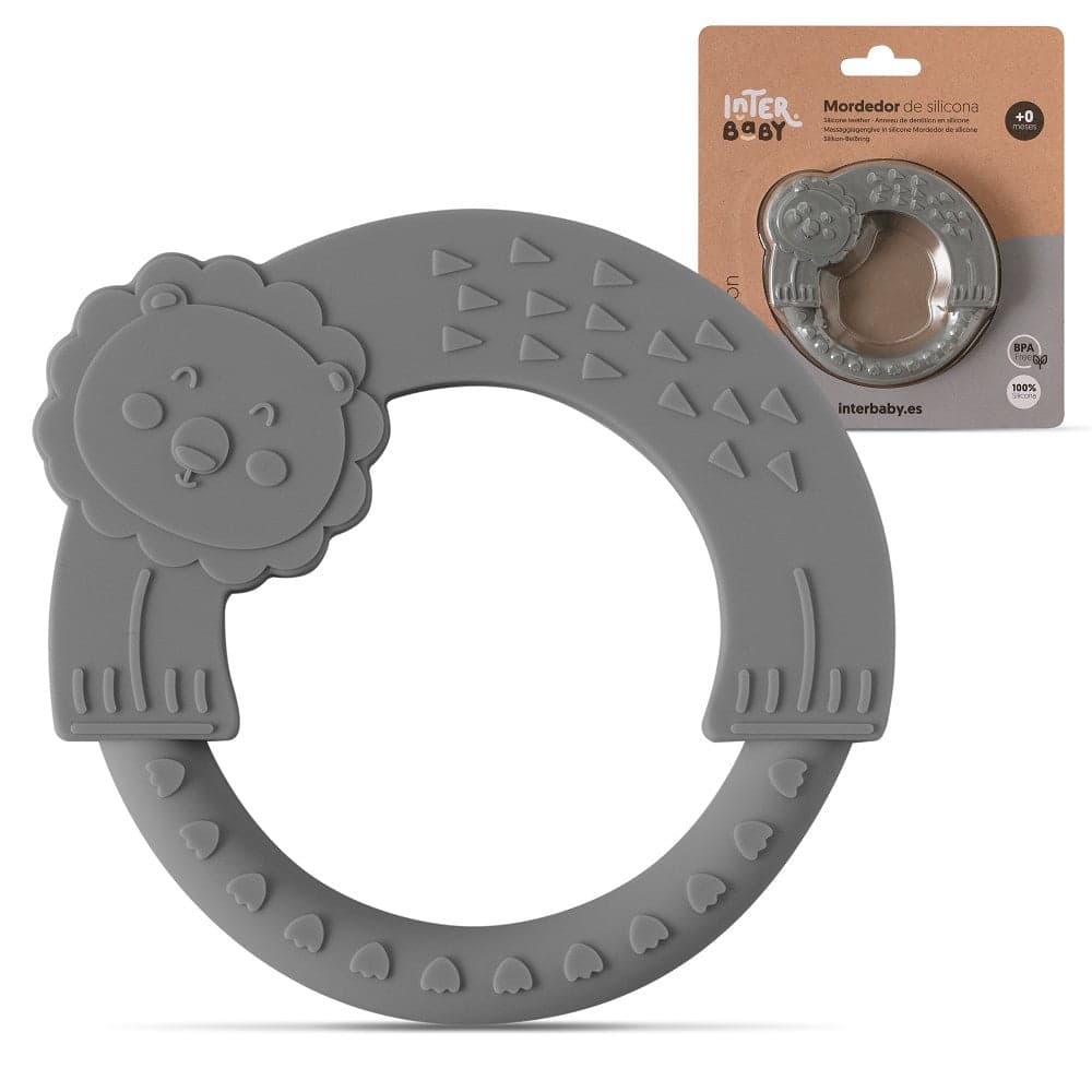 Mordedor De Silicone Cinza Petrola Interbaby
