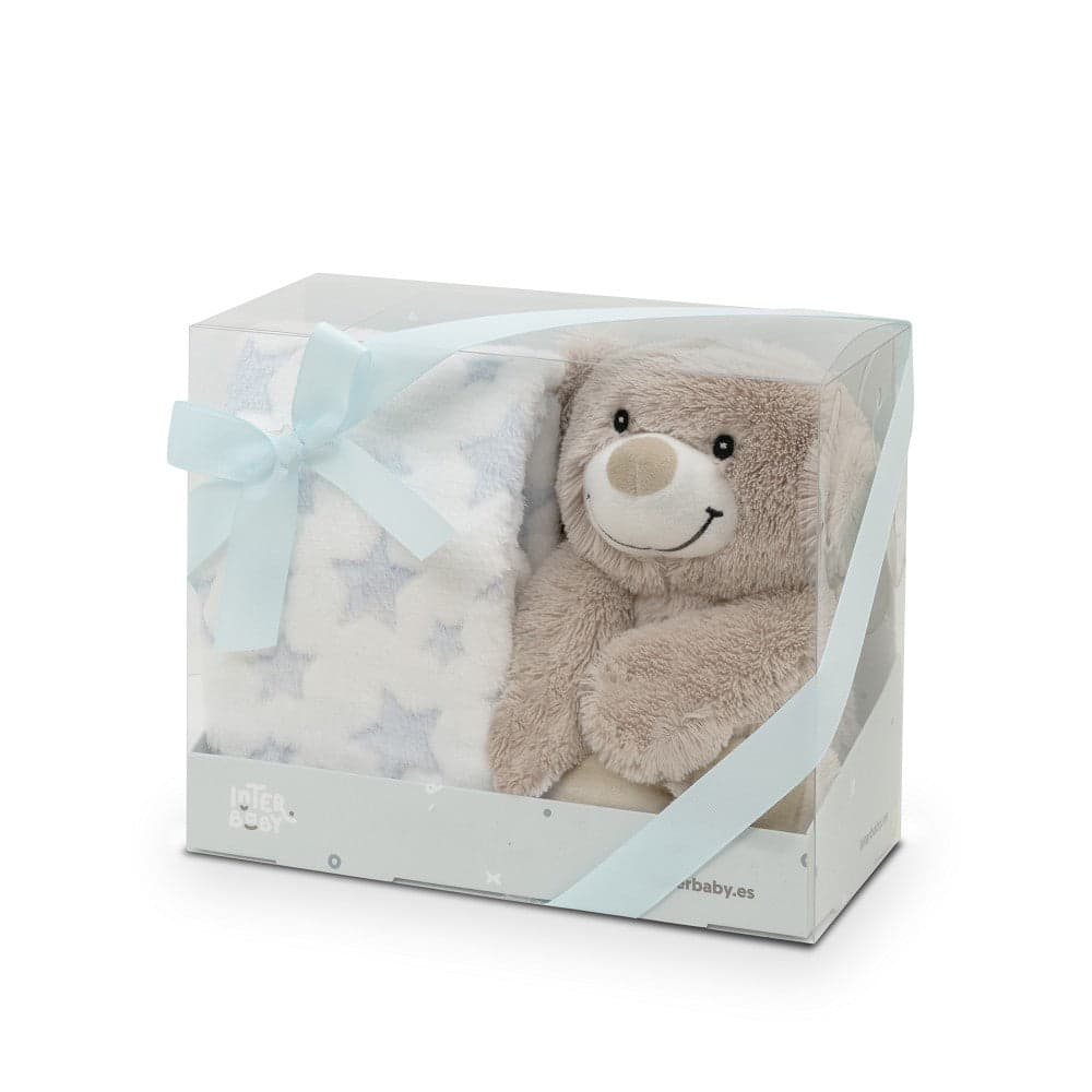Conjunto Manta + Peluche Urso Estrela Azul Interbaby