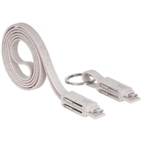 Mars Gaming MCA-ECO Pack 2 ECO 50W Cabos de carregamento USB 1m + USB-C/USB/MicroUSB/Cabo de chaveiro Lightning