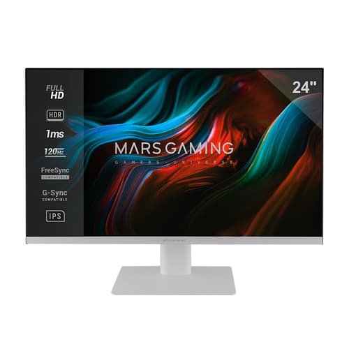 Monitor Mars Gaming MV-24 Monitor 24" IPS FHD 120Hz HDR10 Freesync e G-Sync Altifalantes Integrados Branco