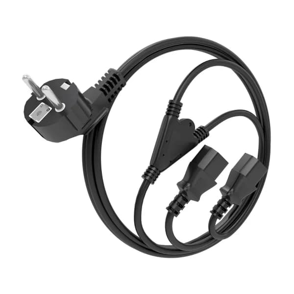 Aisens Duplicador Cabo de Alimentação CEE7/M 2 x C13/F Preto 1.8m