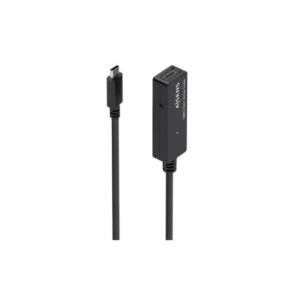Aisens A107-0869 Cabo de Extensão com Amplificador USB-C 3.2 Gen1x1 5Gbps 100W Preto 5m