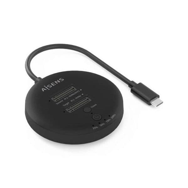 Aisens Docking Station M.2 NVMe USB 3.2 Gen2x2/Gen2 Tipo-C com Função Clone ASDS-2M2N05-BK
