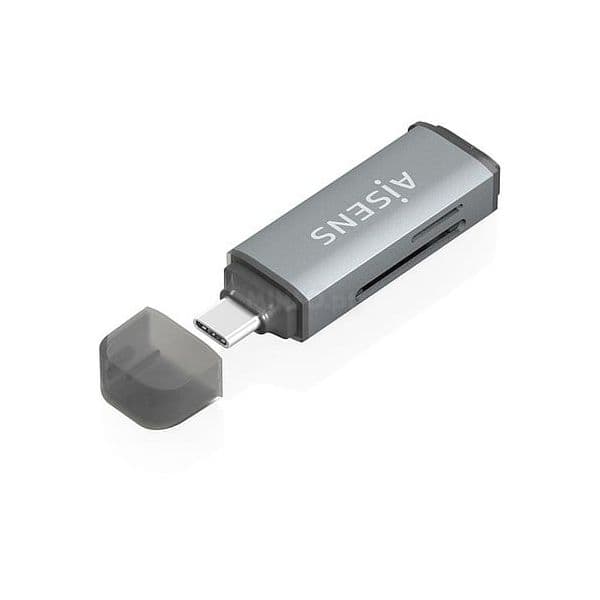 Aisens ASCR-2C10-GR Leitor de Cartões USB-C 3.1 Gen1 SD/Micro SD/MMC Cinza
