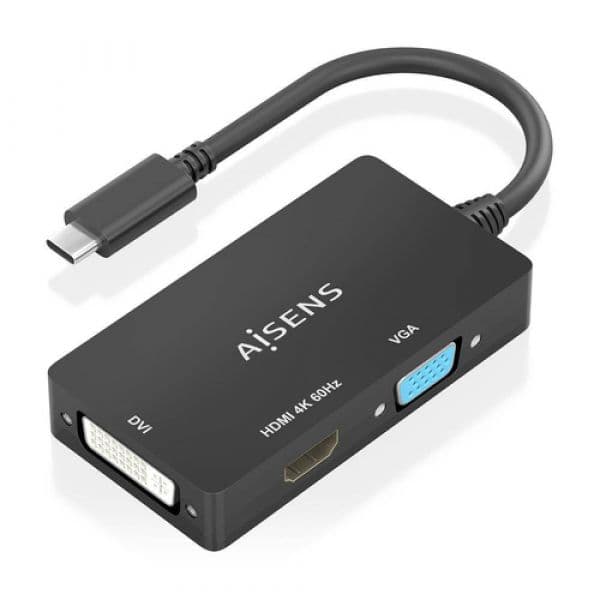 Aisens Conversor USB-C para DVI/HDMI/VGA A109-0954 Preto