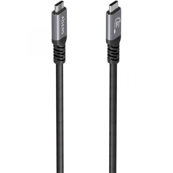 Aisens Cabo USB-C 3.2 Gen1 Macho para Macho 60W 5Gbps 10m Preto
