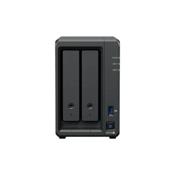 Synology DS725+ NAS Expansível com 2 Baías, 8GB DDR4, 2.5GbE, AMD Ryzen, NVMe