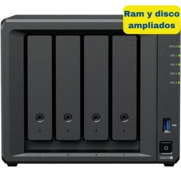 NAS Synology Diskstation DS925+ 16TB 4 Baias 2.5GbE AMD Ryzen 8GB DDR4 ECC Expansível