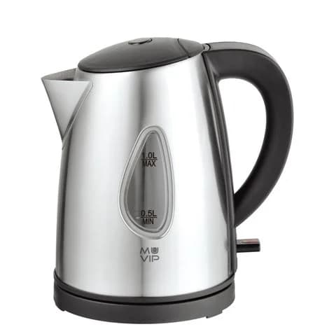 Muvip Hervidor de Agua Electrico 2200W – Capacidad 1L – Cuerpo de Acero Inoxidable – Indicador de Nivel – Base Giratoria