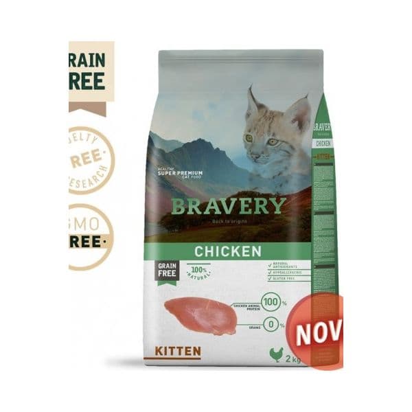 Bravery Kitten Grain Free Chicken 2Kg