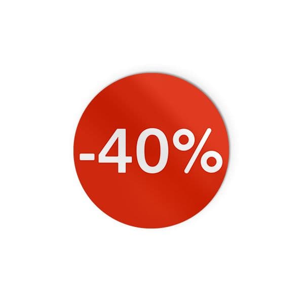 Etiquetas Promocionais Redondas -40% Rolo c/400 Un Vermelho