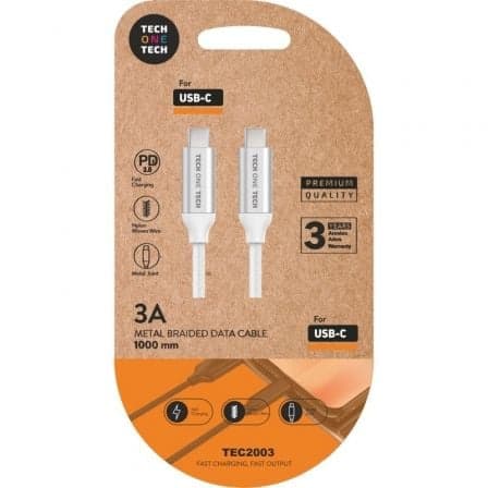 Cabo USB 2.0 Tipo-C Tech One Tech / 1m / Branco / TEC2204
