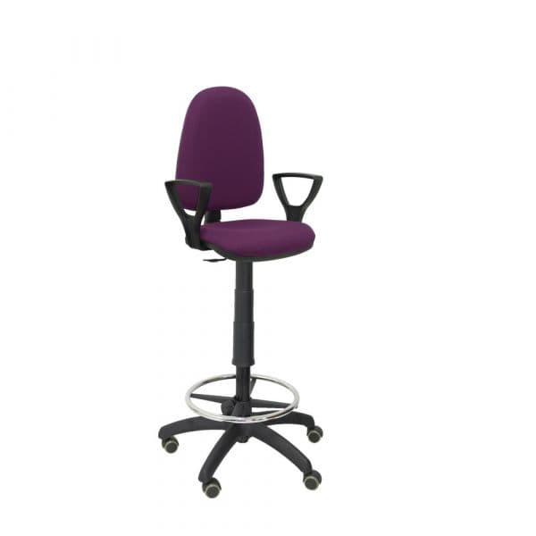 PYC Ayna Bali Taburete Brazos Fijos Ruedas Parquet Morada