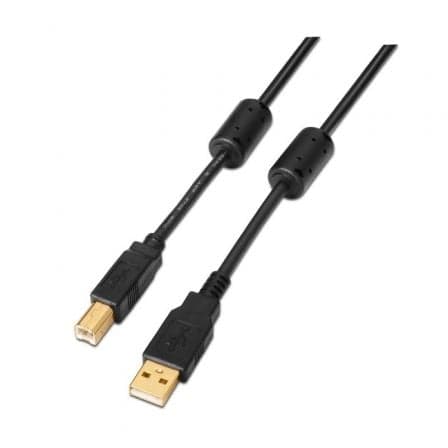 Aisens Cabo usb a Macho - usb B Macho 2.0 5M C/módulo Ferrita (preto) - A1010011
