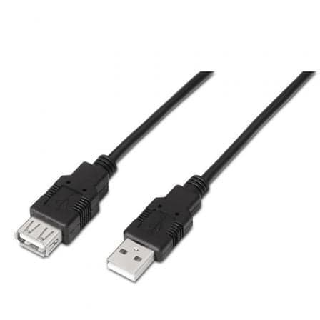 Cabo Alargador USB 2.0 AISENS A101-0017 / USB Macho - USB Hembra / Até 2.5W / 60Mbps / 3m / Preto