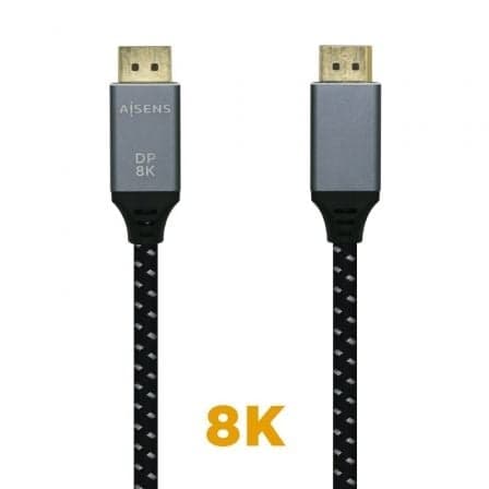 AISENS A149-0437 cabo DisplayPort 2 m Preto, Cinzento