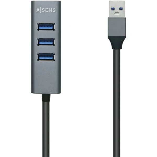 Aisens Hub usb 3.0 de Alumínio (cinza) - A106-0507