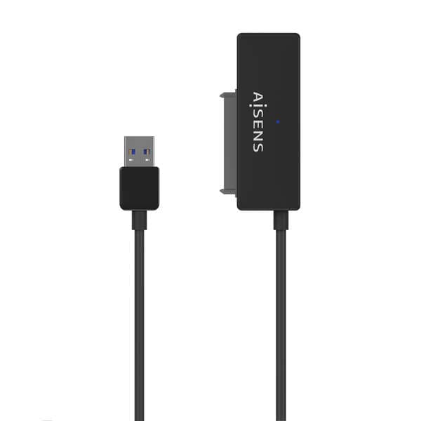 Adaptador para Discos Duros 2.5"/3.5" AISENS ASE-35A01B / USB 3.0 / SATA / Alimentador / Preto