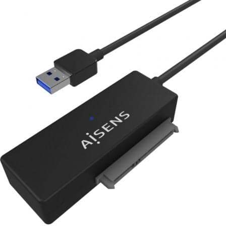 Adaptador para Discos Duros 2.5"/3.5" AISENS ASE-35A01B / USB 3.0 / SATA / Alimentador / Preto