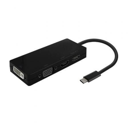 Aisens A109-0679 Conversor USB-C para DP/DVI/HDMI/VGA 15cm Preto