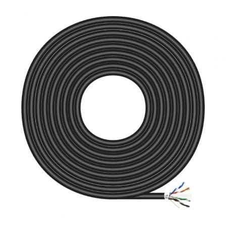 Cabo de Rede Bobina RJ45 para Exteriores FTP Aisens A135-0673 Cat.6 / 100m / Impermeável / Preto