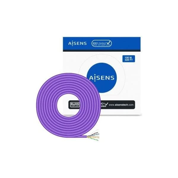 AISENS Cabo de Rede Cat.6 UTP LSZH Rígido CCA 100m Violeta