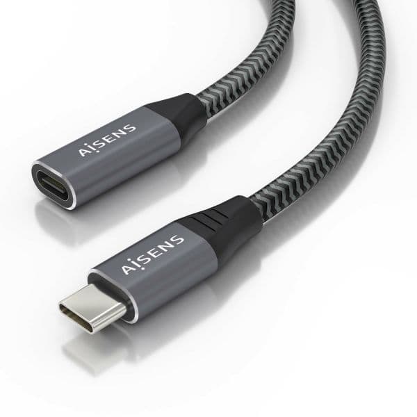Aisens A107-0760 Cabo Extensor USB-C 3.2 Gen 2x2 8K@30Hz 5A 100W 20Gbps 0.5m Cinzento